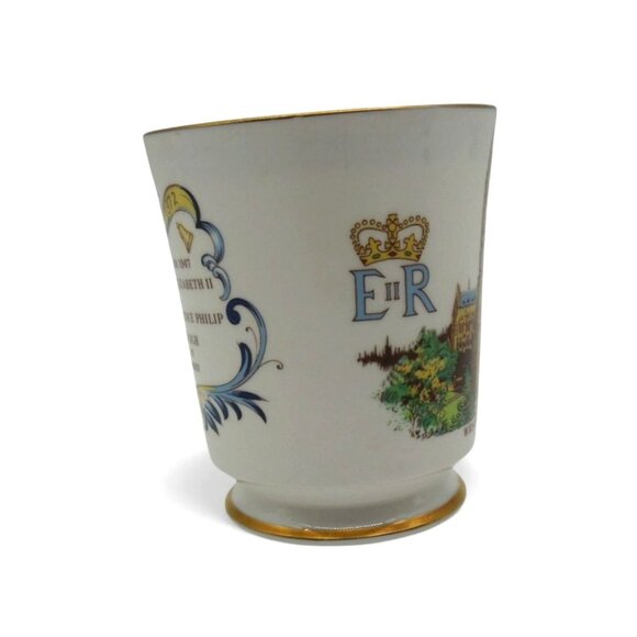 ROYAL COMMEMORATIVE Mug Queen Elizabeth II And Prince Philip 1947-1972 Vintage - Picture 4 of 10